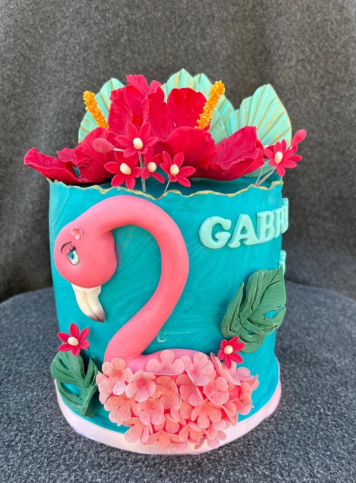 Flamingo birthday cake 