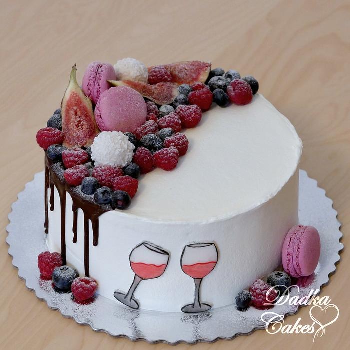 drip cake with red wine