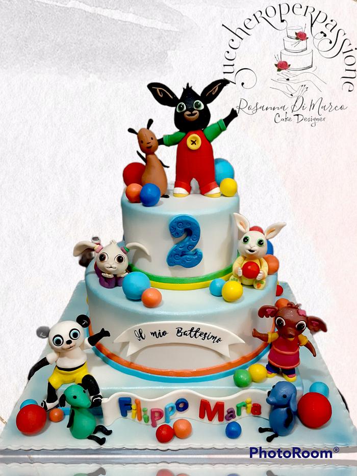 Bing cake topper Black Bunny Flop Pando Sula cupcake toppers | eBay