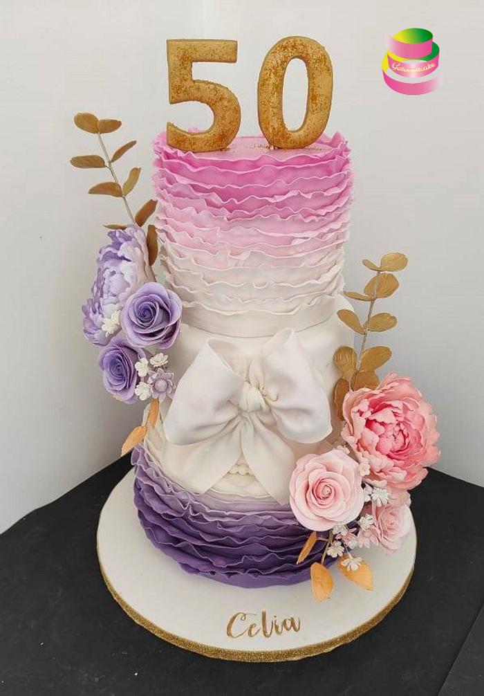 Sugar Flower birthday cake