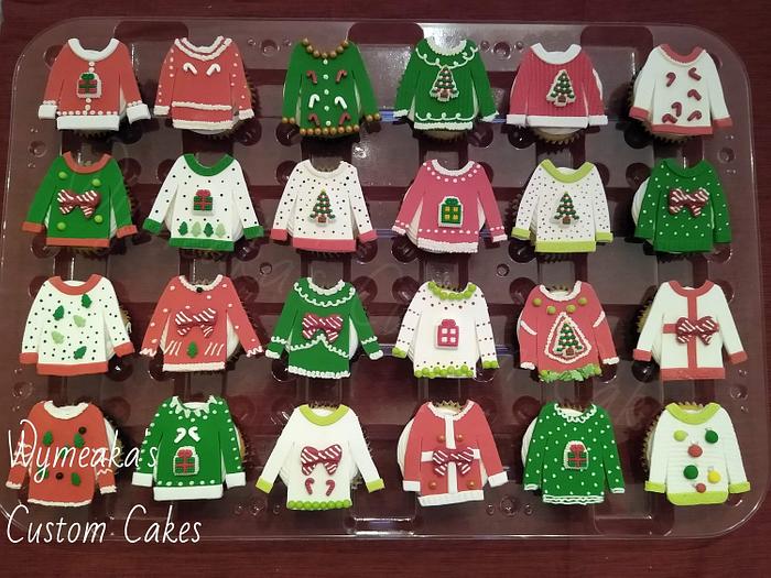 Christmas Sweater Cupcakes