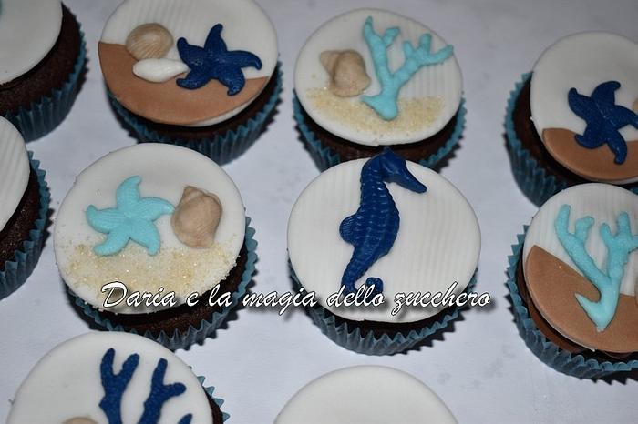 Sea themed cupcakes
