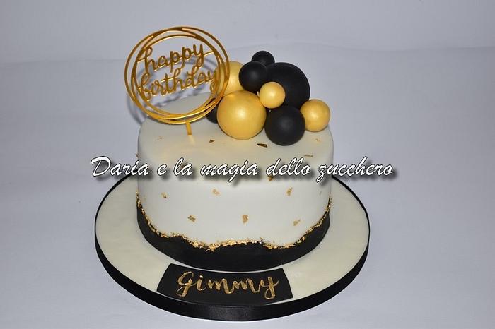 Black and gold cake for man
