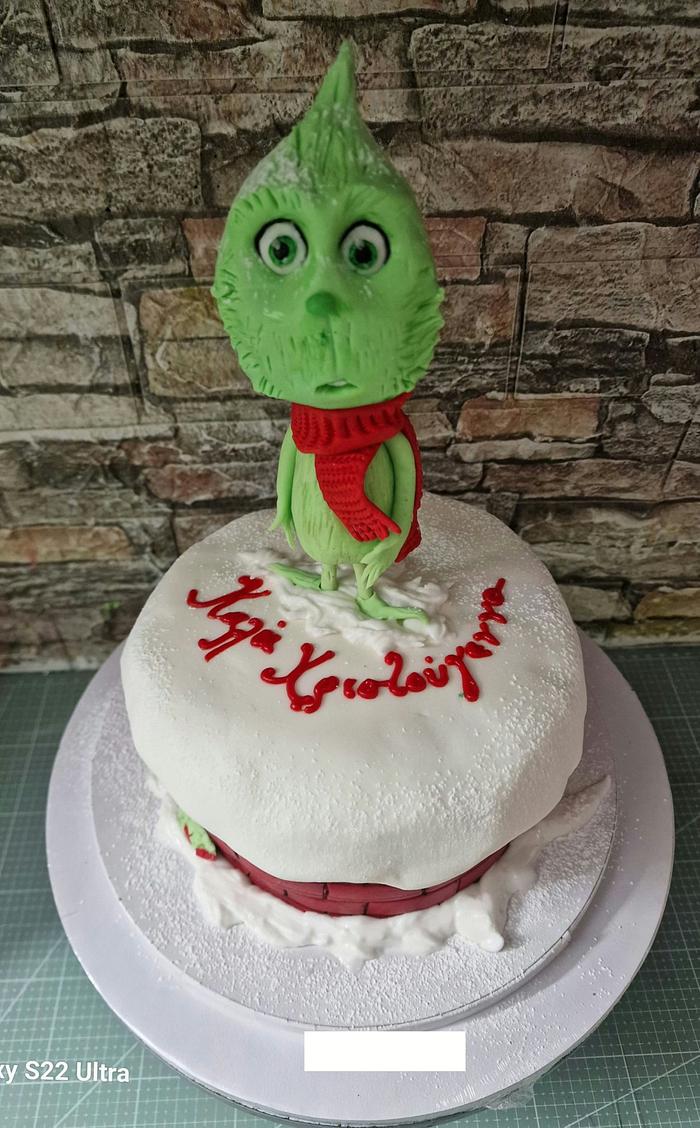 Grinch Christmas cake