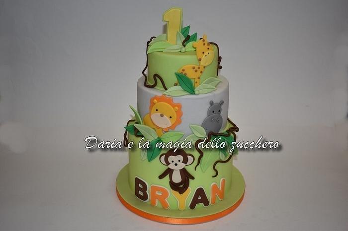 Baby safari cake