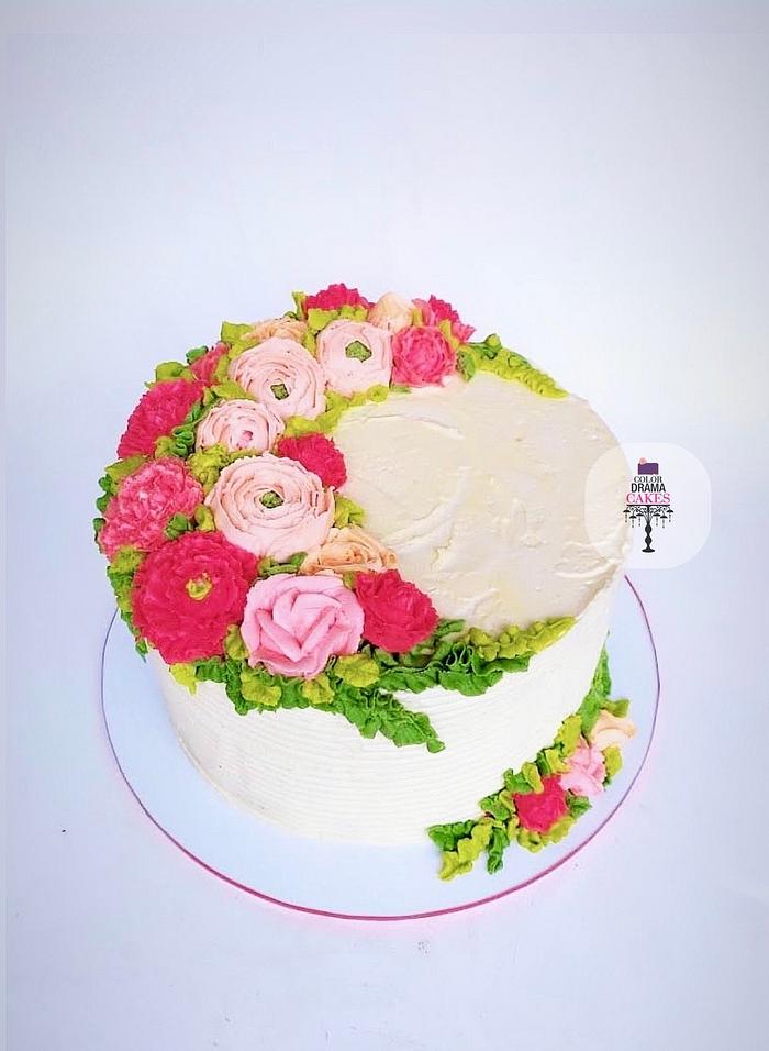 Buttercream flower cake 