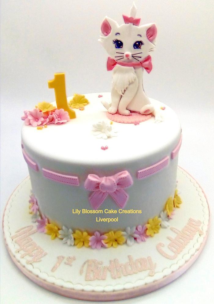 Marie Aristocats 1st Birthday Cake