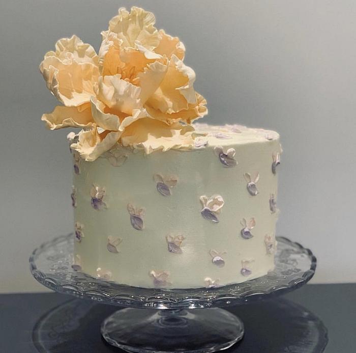 1st Floral Birthday Cake