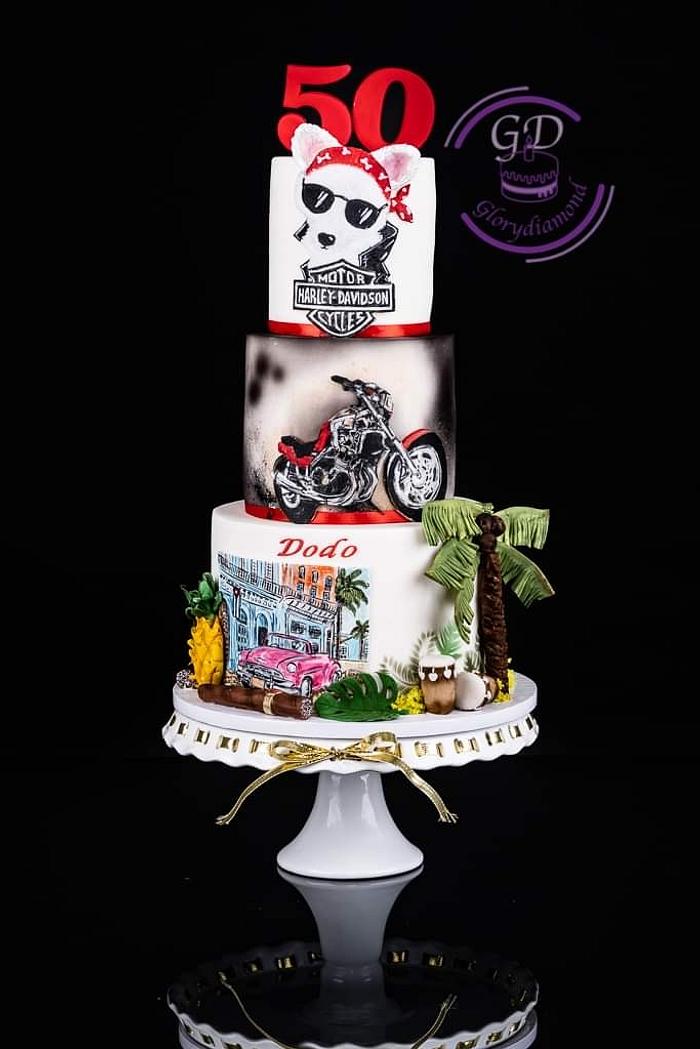Harley-Cuba-pet birthday cake
