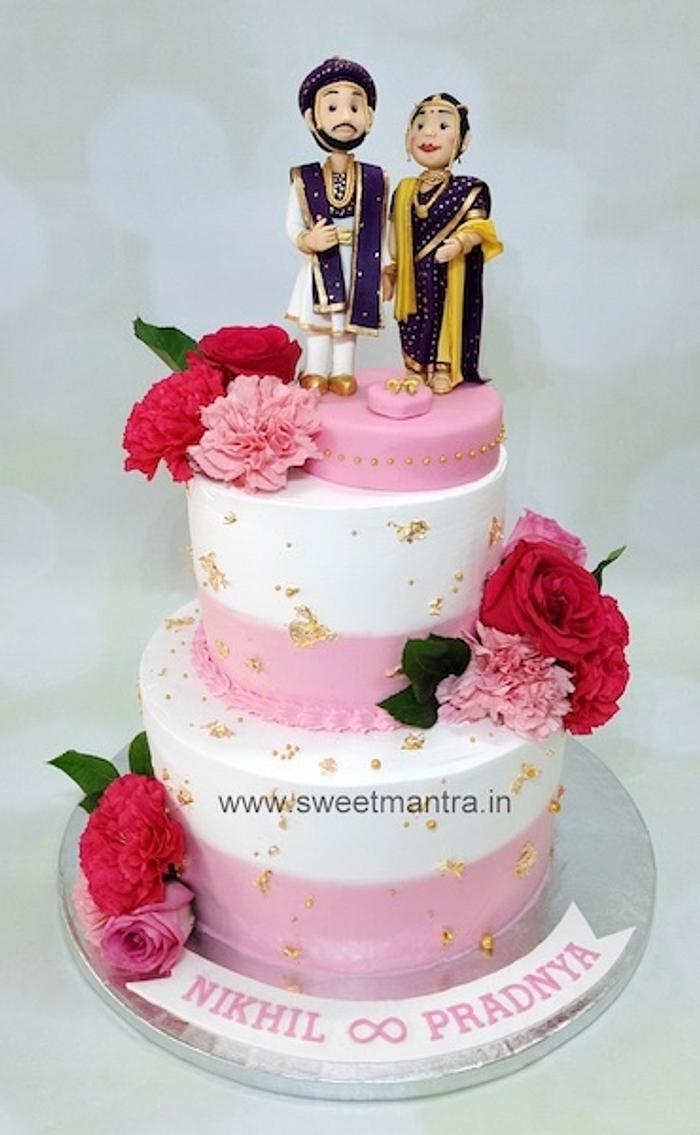 Wedding Couple Cake - Luv Flower & Cake