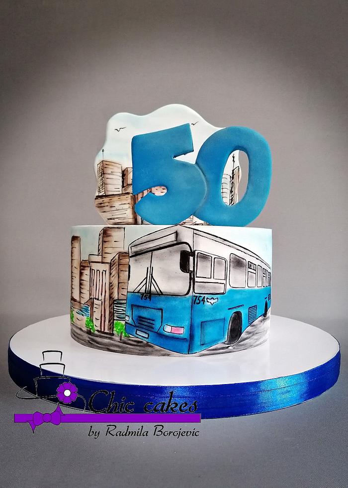 Bus themed cake