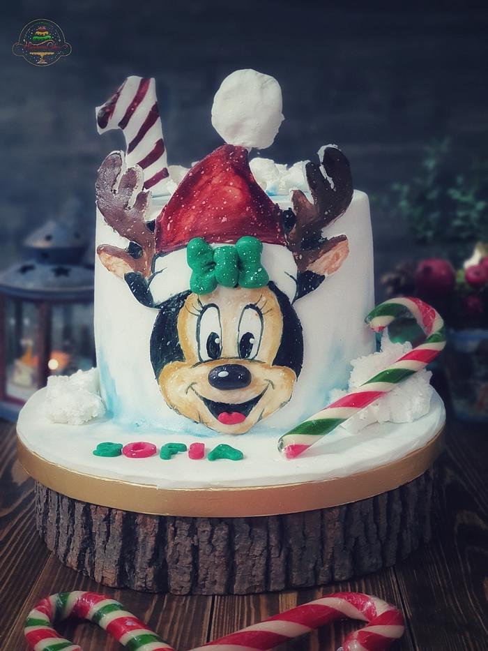 Minnie mouse Santa cake