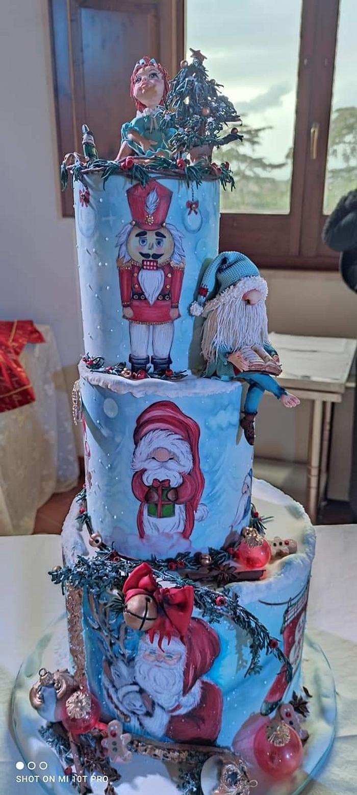 Hans painted Christmas cake