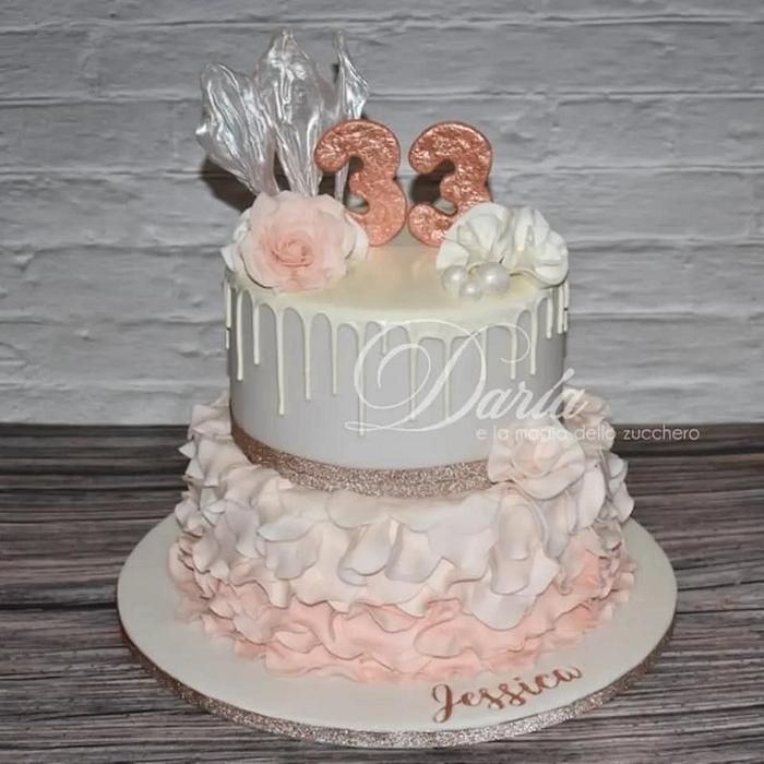 Ombre petal cake