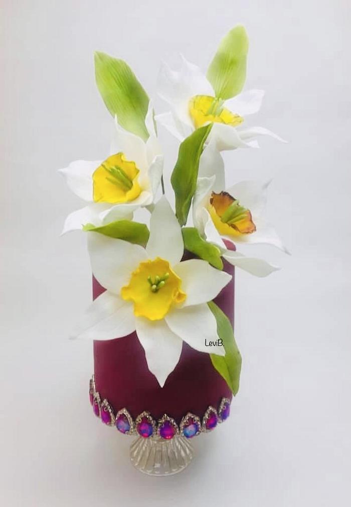 Flor Narcisos en azúcar 