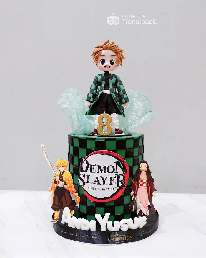 Demon Slayer Themed Birthday Cake