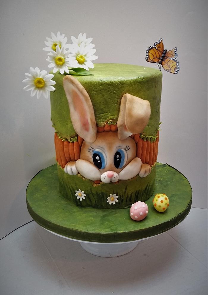 Easter bunny fault line cake