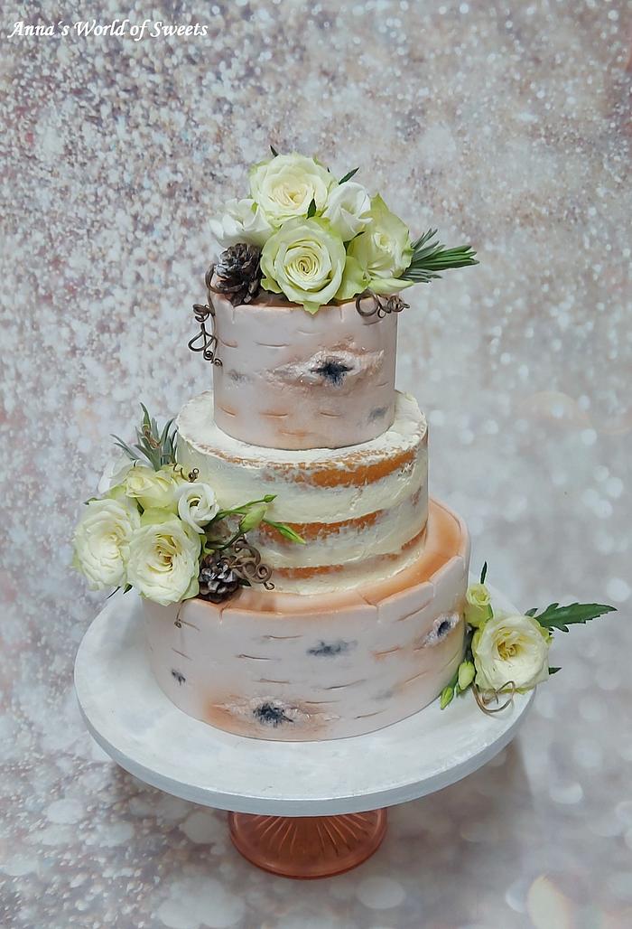 Birch tree Wedding Cake