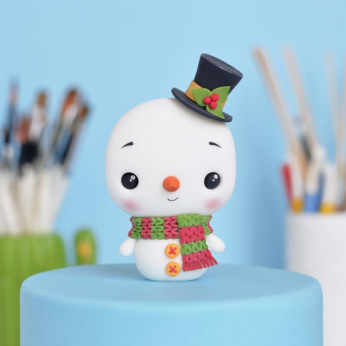 Cute Snowman Cake Topper