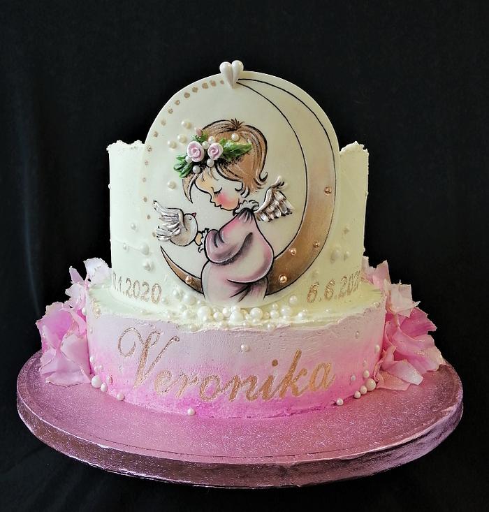 christening cake - baby girl ♥