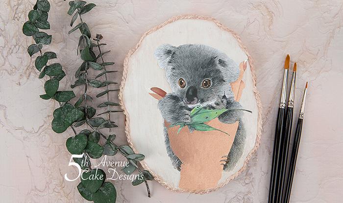 Dimensional Watercolor Baby Koala Cookie Art 🐨