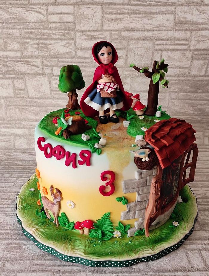 Little Red Riding Hood and the wolf cake