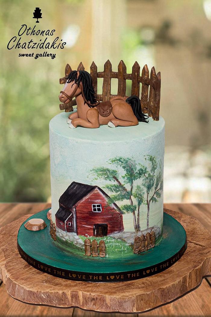 Hand painted Horse cake