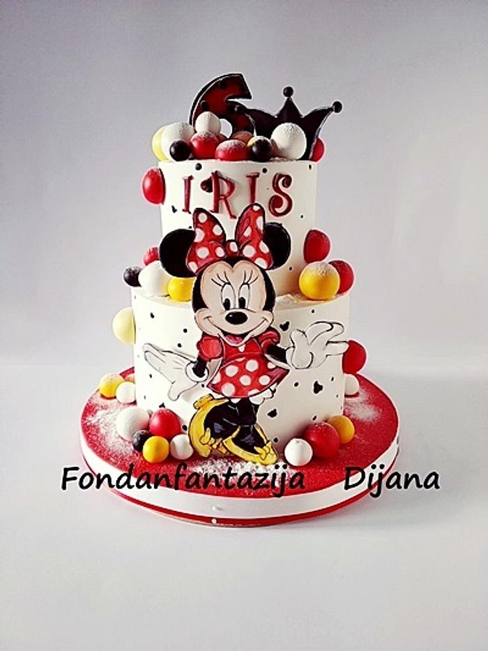 Minnie Mouse themed cake 