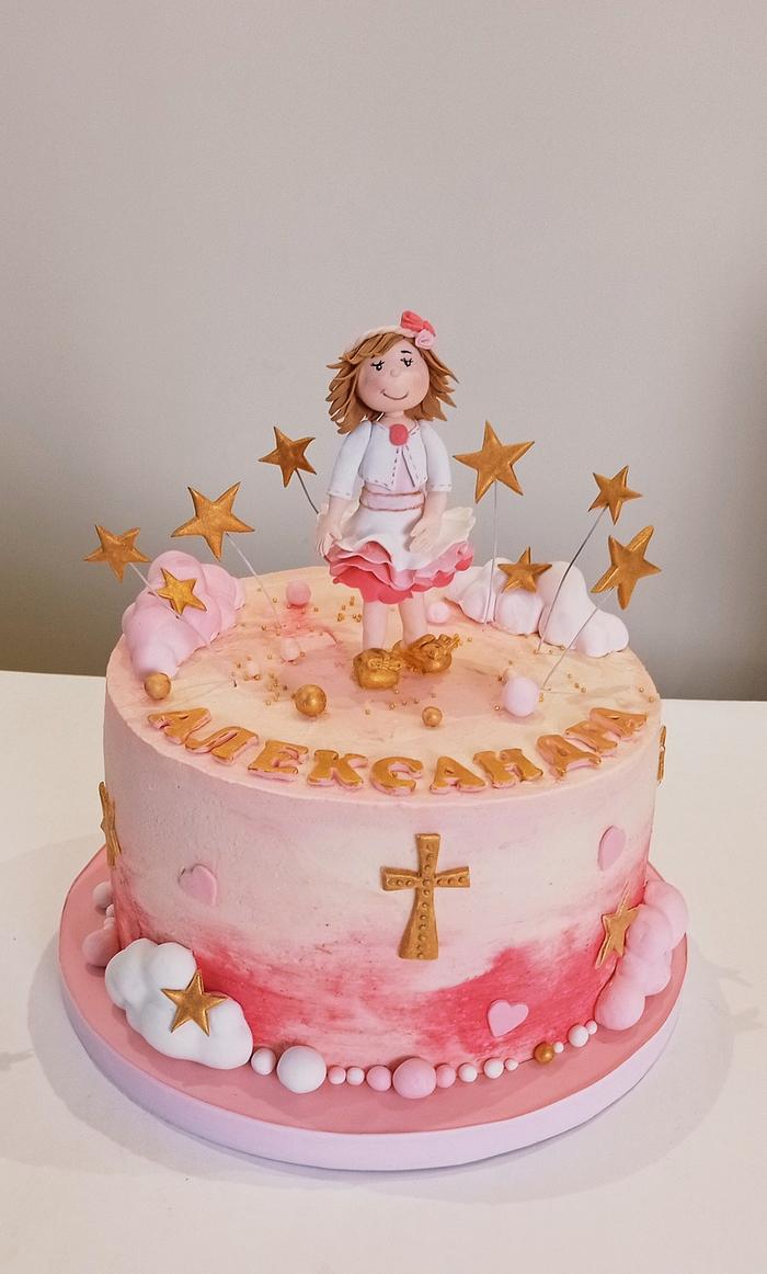 Girl christening cake