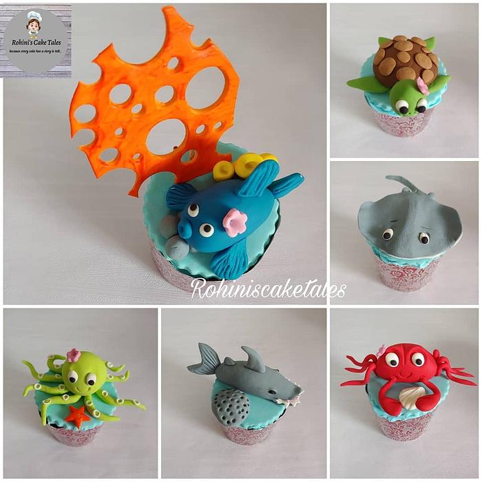 Underwater themed cupcakes 
