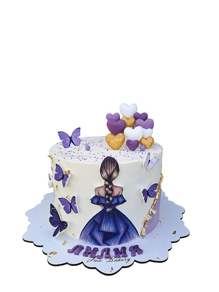 Lilac birthday cake