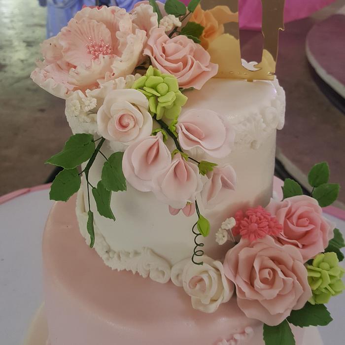 A pink cake