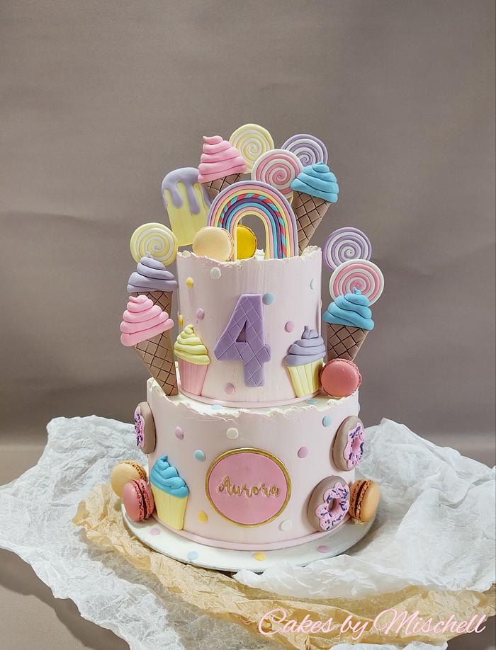 Small candy cake | Candy birthday cakes, Candyland cake, Candy cakes