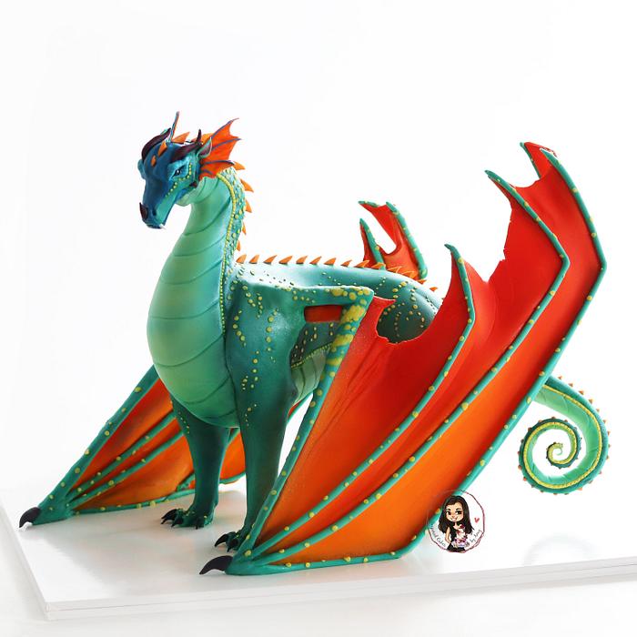'Wings of fire' dragon cake