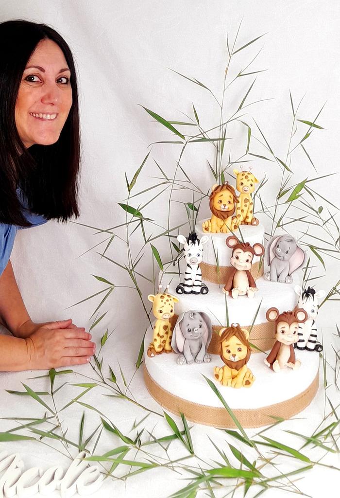 cake with jungle animals nº2