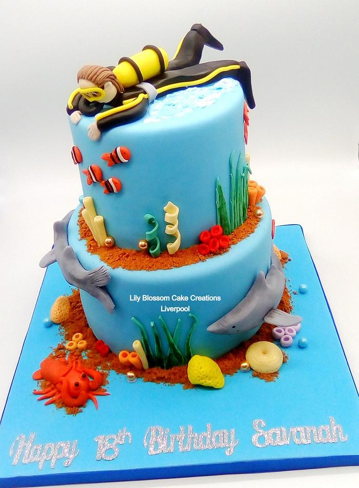 Scuba Diver 18th Birthday Cake