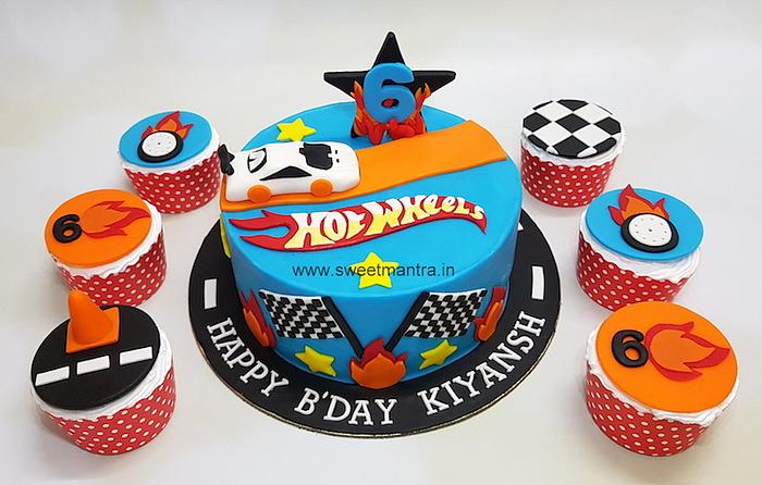 Hot wheels theme cake