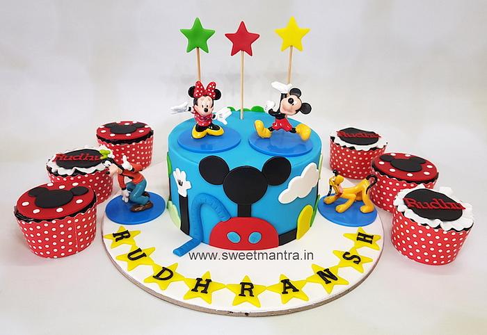 Mickey cake and cupcakes