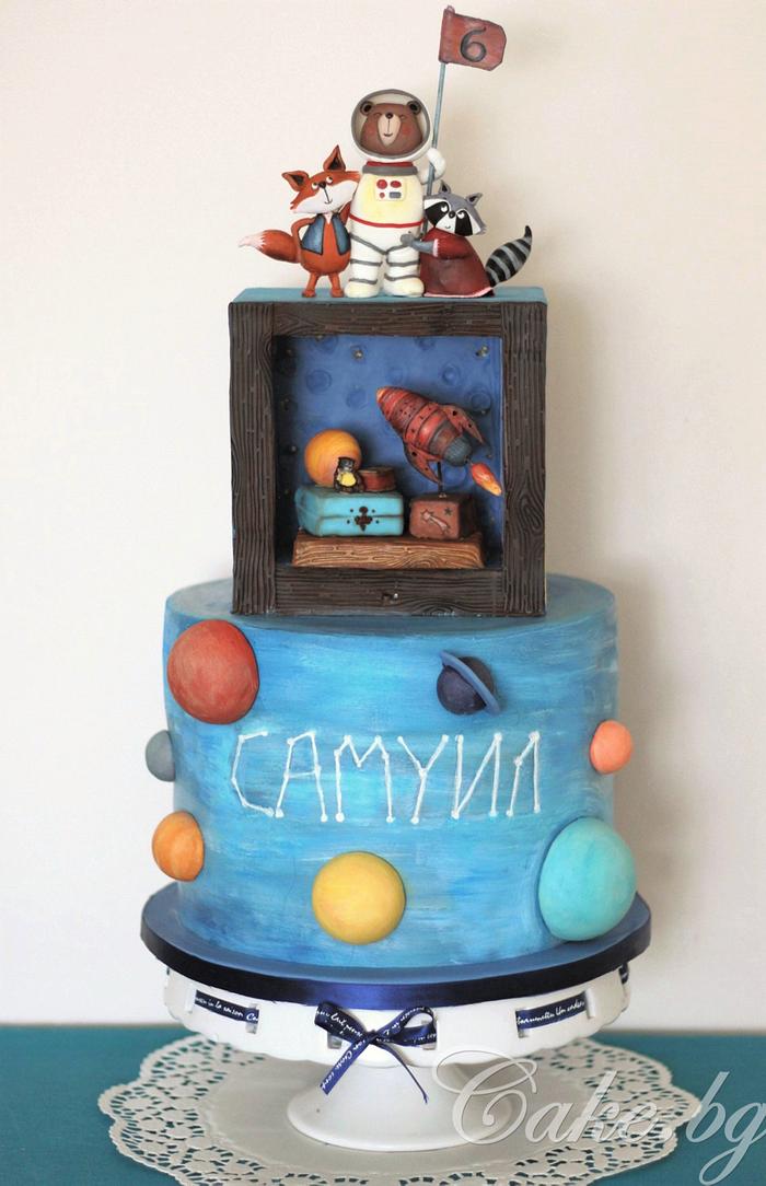 Space birthday cake