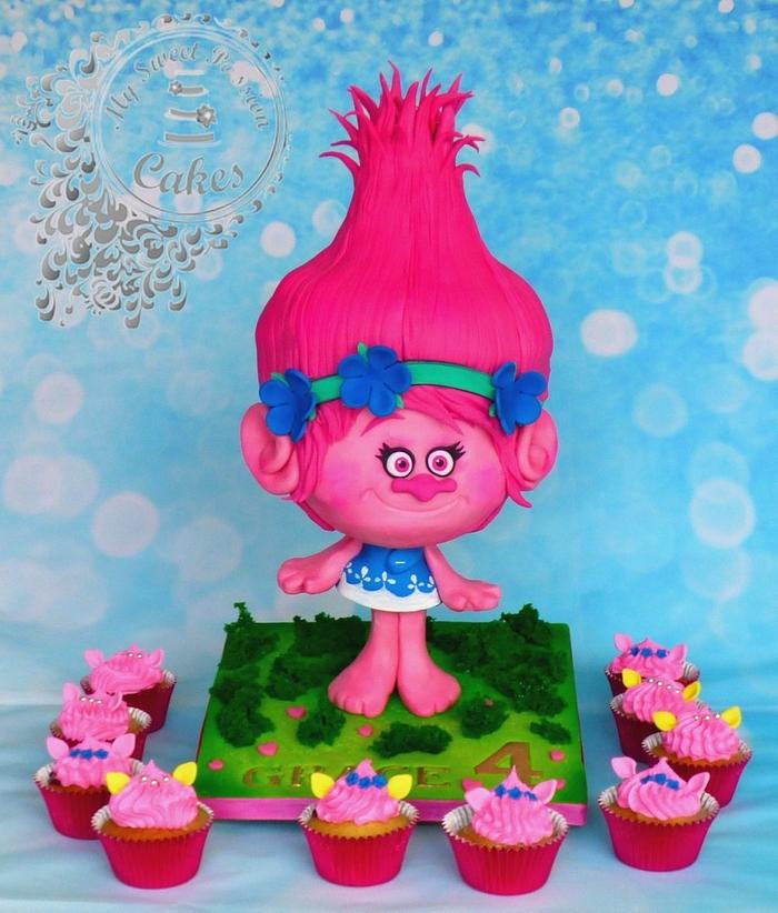 Poppy Trolls cake 