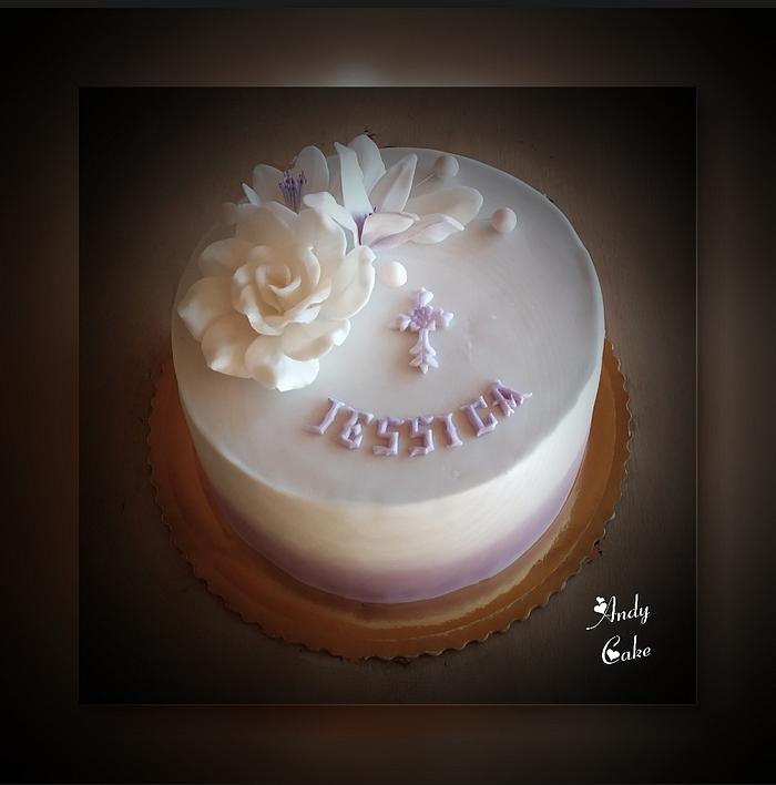 First holly communion cake