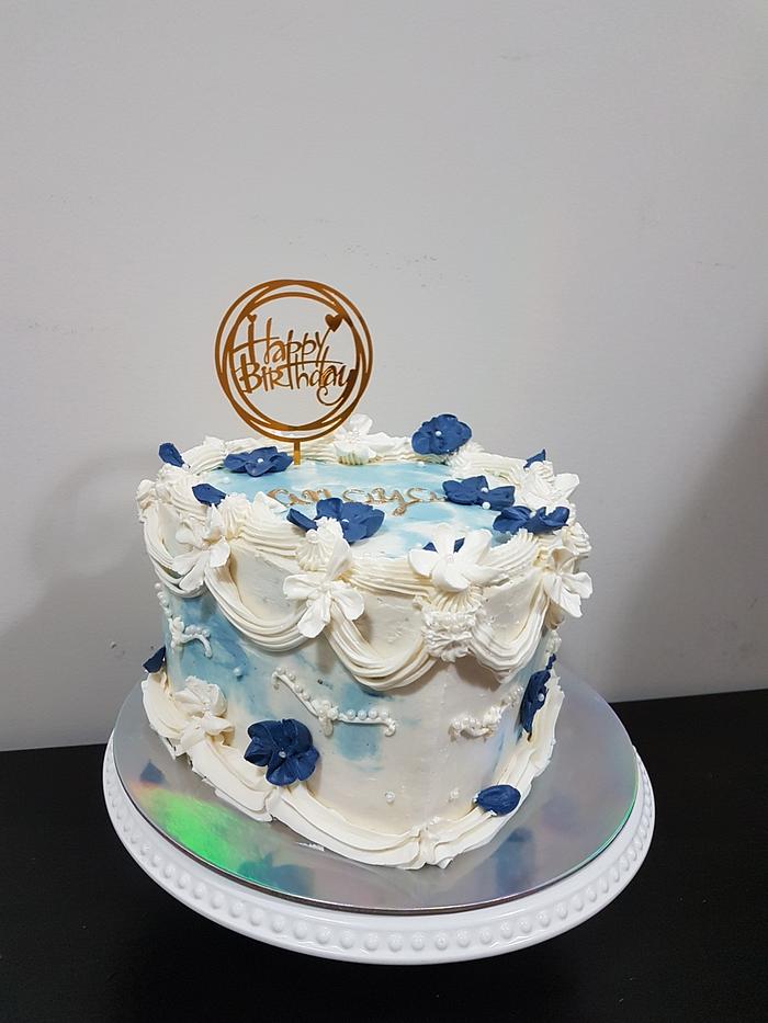 18 blue birthday cake