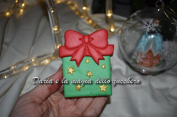 Christmas gift box cookie