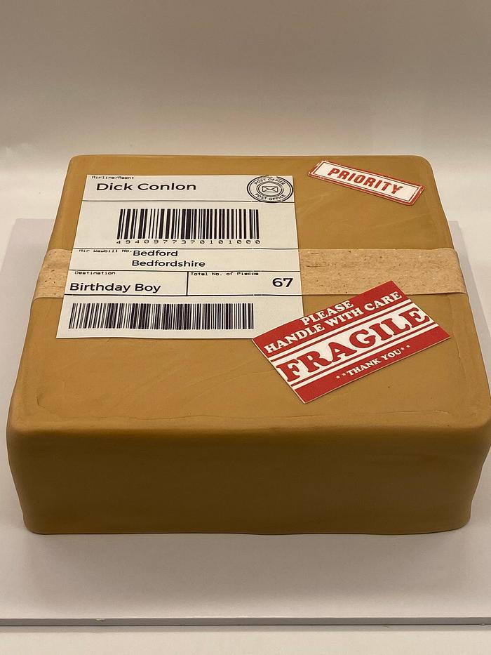 Brown paper package, parcel cake
