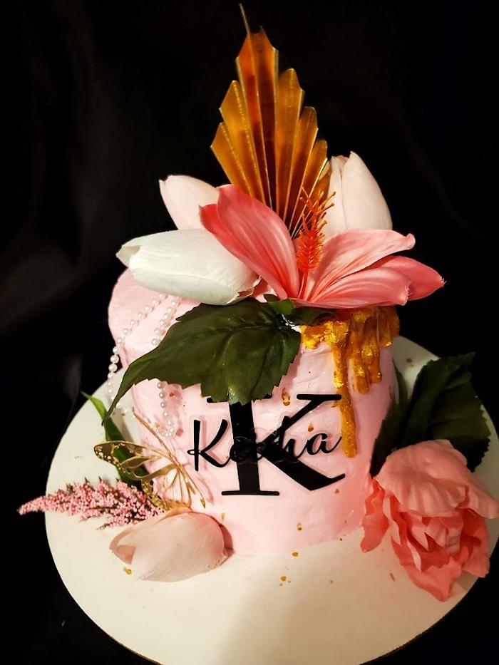 Pretty in Pink Birthday cake