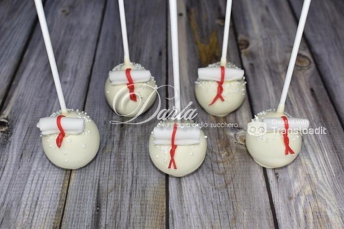 Graduation cake pops