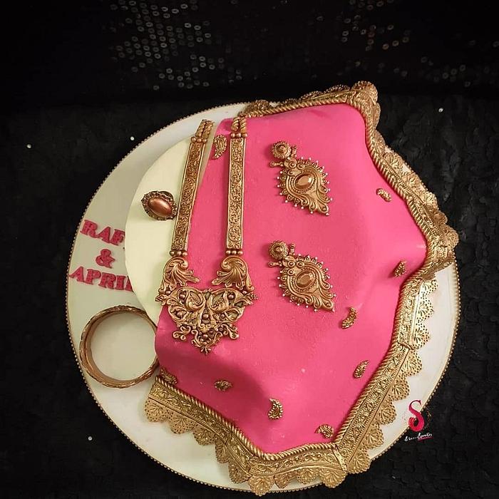 Saree wedding cake 