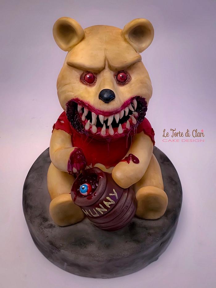 The dark side of Winnie the Pooh my piece for CREEPY WORLD CAKE COLLABORATION by Brenda Salcedo