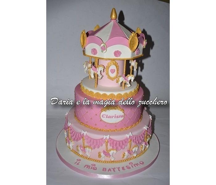 Carousel horse cake for girl