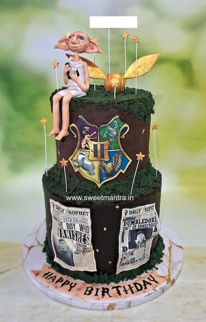 Harry Potter 2 tier cake with Dobby